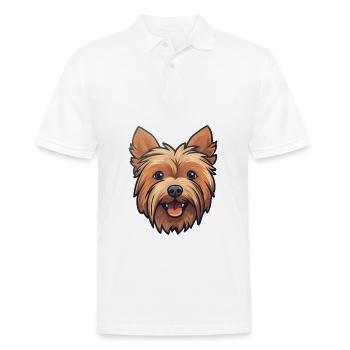Silky Terrier chien race aquarelle dessin animé Kawaii - Polo Homme - blanc - Devant - Kai (181cm)