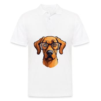 Rhodesian Ridgeback chien race aquarelle dessin animé K - Polo Homme - blanc - Devant - Kai (181cm)