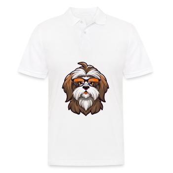 Tibet Terrier Hunderasse Aquarell Karikatur Kawai - Männer Poloshirt - Weiß - Vorne - Kai (181cm)