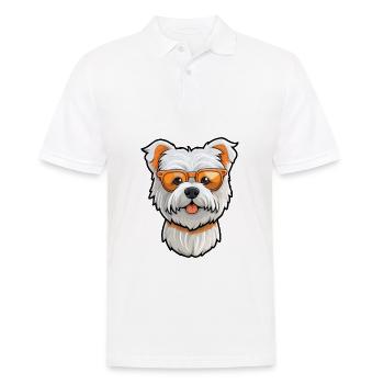West Highland White Terrier Chien Race Aquarelle C - Polo Homme - blanc - Devant - Kai (181cm)