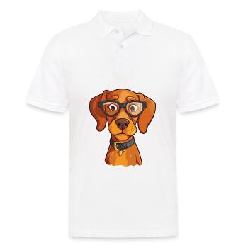 Vizsla Dog Breed Aquarelle Cartoon Kawaii Lunettes - Polo Homme - blanc - Devant - Kai (181cm)