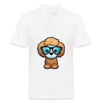 Jouet caniche chien race aquarelle dessin animé Kawaii Gla - Polo Homme - blanc - Devant - Kai (181cm)