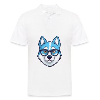 Husky sibérien chien race aquarelle dessin animé Kawaii - Polo Homme - blanc - Devant - Kai (181cm)