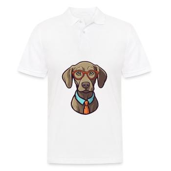 Weimaraner Dog Breed Watercolor Cartoon Kawaii Gla - Men's Polo Shirt - white - Front - Kai (181cm)