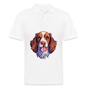 Bretagne chien race aquarelle dessin animé kawaii couleur - Polo Homme - blanc - Devant - Kai (181cm)
