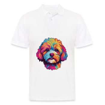 Shih Poo Hunderasse Aquarell Karikatur Kawaii Farbe - Männer Poloshirt - Weiß - Vorne - Kai (181cm)
