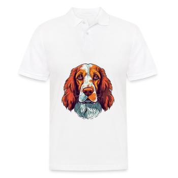 Welsh Springer Spaniel Hunderasse Aquarell Cartoo - Männer Poloshirt - Weiß - Vorne - Kai (181cm)