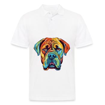 Boerboel Dog Breed Watercolor Cartoon Kawaii Color - Men's Polo Shirt - white - Front - Kai (181cm)