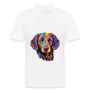 Lockig beschichteter Retriever Hund Rasse Aquarell Cartoo - Männer Poloshirt - Weiß - Vorne - Kai (181cm)