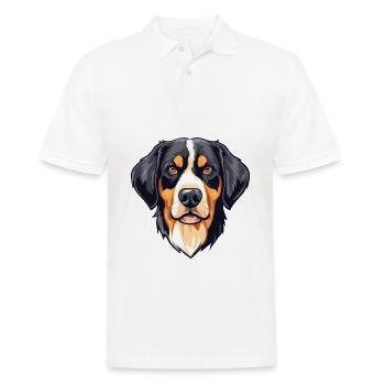 Entlebucher Mountain Dog Breed Aquarelle Cartoon - Polo Homme - blanc - Devant - Kai (181cm)