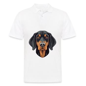 Noir et feu Coonhound chien race aquarelle Carto - Polo Homme - blanc - Devant - Kai (181cm)