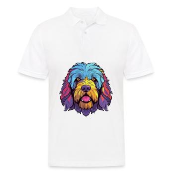 Labradoodle Dog Breed Watercolor Cartoon Kawaii Co - Men's Polo Shirt - white - Front - Kai (181cm)
