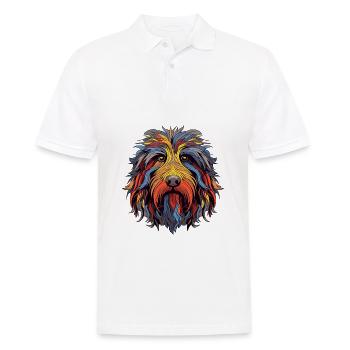 Bergamasco Hunderasse Aquarell Karikatur Kawaii Col - Männer Poloshirt - Weiß - Vorne - Kai (181cm)