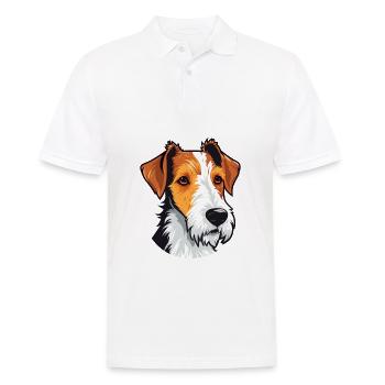 Fox Terrier chien race aquarelle dessin animé Kawaii Co - Polo Homme - blanc - Devant - Kai (181cm)