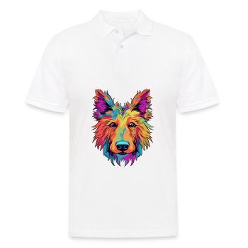 Berger Picard Hunderasse Aquarell Karikatur Kawaii - Männer Poloshirt - Weiß - Vorne - Kai (181cm)