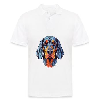 Bluetick Coonhound Dog Breed Watercolor Cartoon Ka - Men's Polo Shirt - white - Front - Kai (181cm)