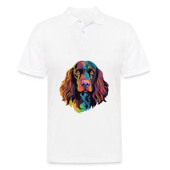 Boykin Épagneul chien race aquarelle dessin animé Kawaii - Polo Homme - blanc - Devant - Kai (181cm)