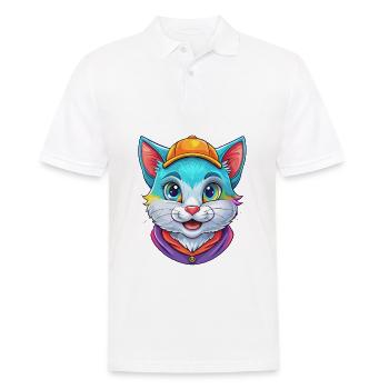 Bambino Chat Race Dessin Animé Kawaii Animal Pet - Polo Homme - blanc - Devant - Kai (181cm)