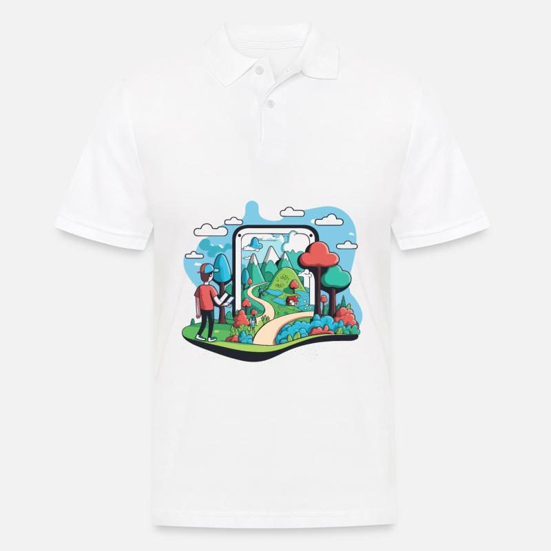 Augmented-Reality-Erkundung - Männer Poloshirt - Weiß