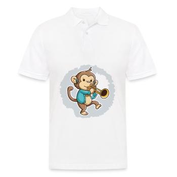Jazziger Affe - Männer Poloshirt - Weiß - Vorne - Kai (181cm)