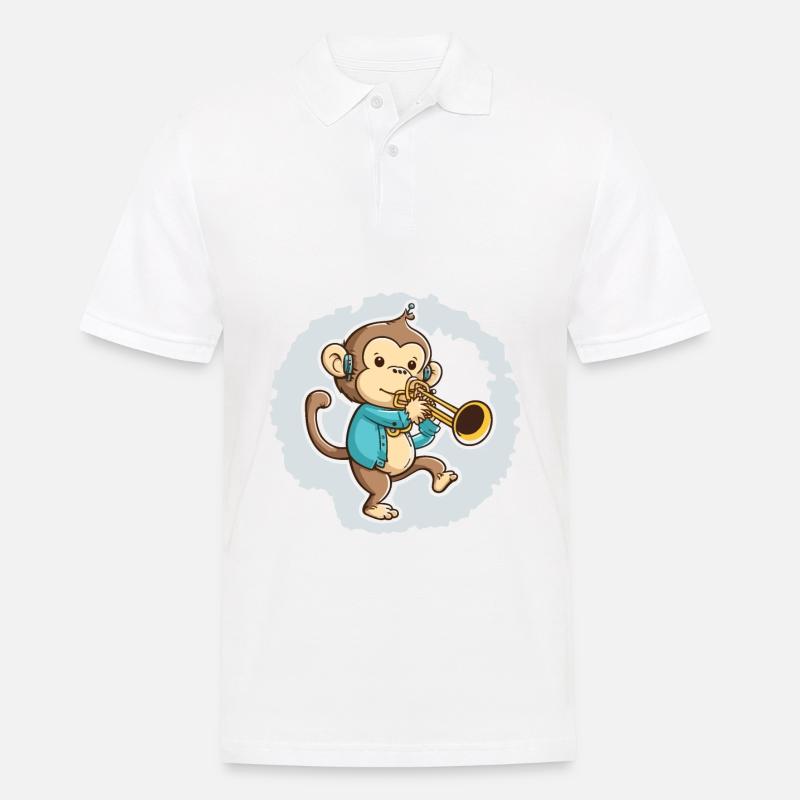 Jazziger Affe - Männer Poloshirt - Weiß