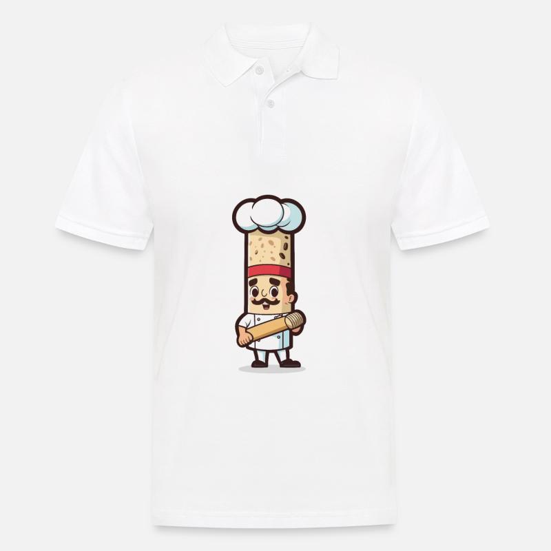 Der Bäcker - Männer Poloshirt - Weiß