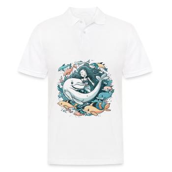 Aventure Sirène - Polo Homme - blanc - Devant - Kai (181cm)
