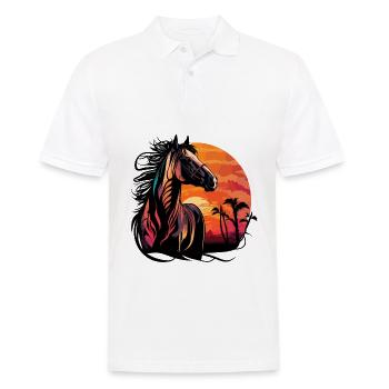 Sunset Stallion - Men's Polo Shirt - white - Front - Kai (181cm)