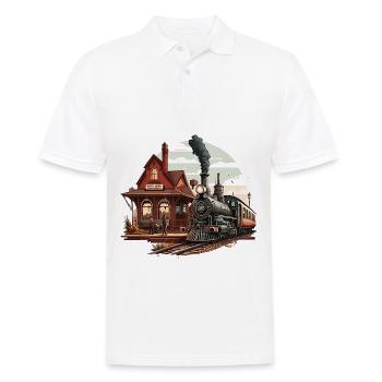 Steaming into the Station - Men's Polo Shirt - white - Front - Kai (181cm)
