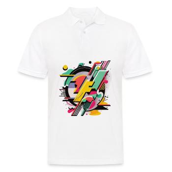 Helle Geometrie - Männer Poloshirt - Weiß - Vorne - Kai (181cm)