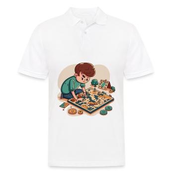 Magier-Assistent: Magische Illusion - Männer Poloshirt - Weiß - Vorne - Kai (181cm)