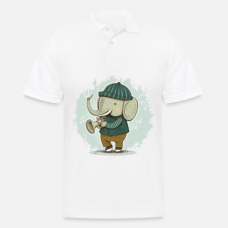 Ele-Trompete - Männer Poloshirt - Weiß