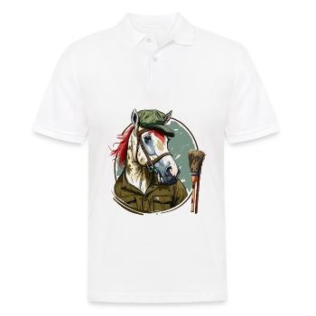 Peintre de chevaux - Polo Homme - blanc - Devant - Kai (181cm)