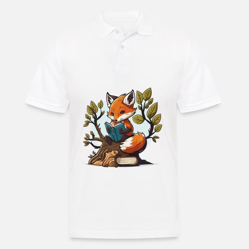 Studious Fox - Men's Polo Shirt - white