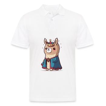 Königliches Lama - Männer Poloshirt - Weiß - Vorne - Kai (181cm)