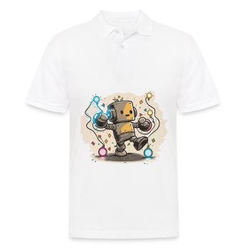 Robo-Rave - Men's Polo Shirt - white - Front - Kai (181cm)