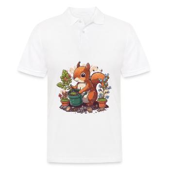 Squirrel Gardener - Men's Polo Shirt - white - Front - Kai (181cm)