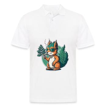Stoner Squirrel - Men's Polo Shirt - white - Front - Kai (181cm)