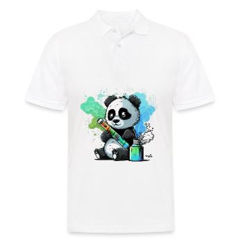 Panda Vaper - Men's Polo Shirt - white - Front - Kai (181cm)