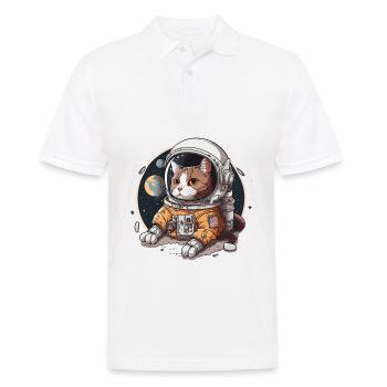 Kosmisches Abenteuer - Männer Poloshirt - Weiß - Vorne - Kai (181cm)