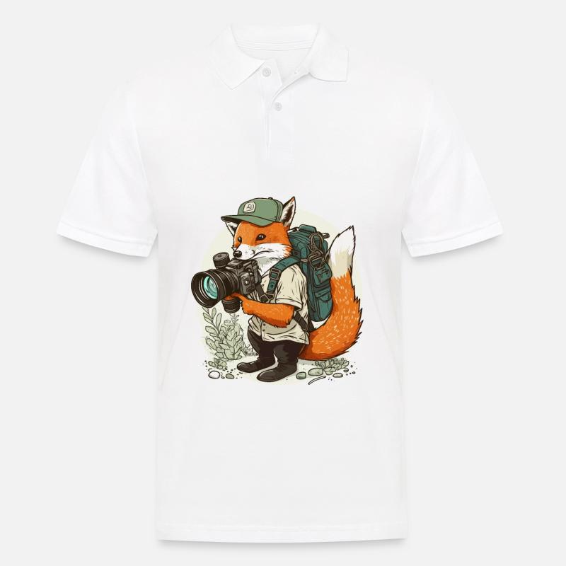 Füchse blitzen - Männer Poloshirt - Weiß