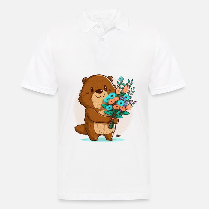 Bibergarten - Männer Poloshirt - Weiß