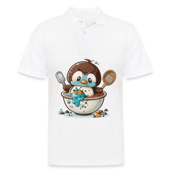 Penguin Pastry - Men's Polo Shirt - white - Front - Kai (181cm)