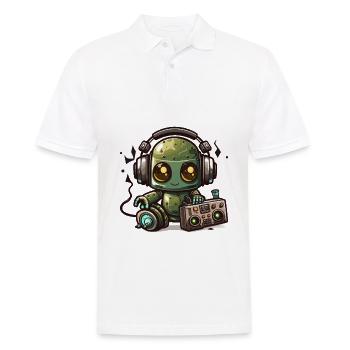 Beats und Bots - Männer Poloshirt - Weiß - Vorne - Kai (181cm)