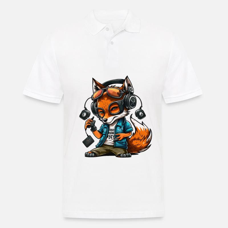 Foxy Beats - Männer Poloshirt - Weiß