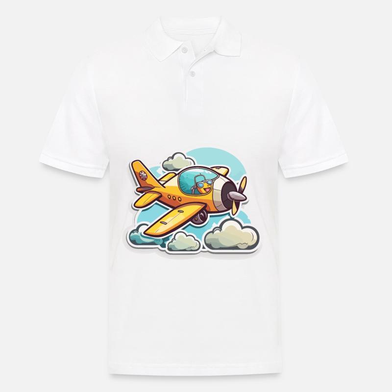 Die Geschichte der Luftfahrt - Männer Poloshirt - Weiß