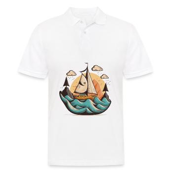 Der nautische Abenteurer - Männer Poloshirt - Weiß - Vorne - Kai (181cm)