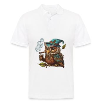 Eulen-Weisheit - Männer Poloshirt - Weiß - Vorne - Kai (181cm)