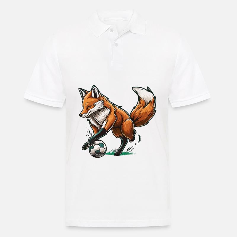Schlauer Stürmer - Männer Poloshirt - Weiß