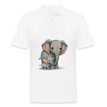 Der kleinste Elefant - Männer Poloshirt - Weiß - Vorne - Kai (181cm)
